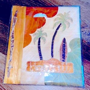 Hawaii handmade vacation photo album bamboo Palm trees